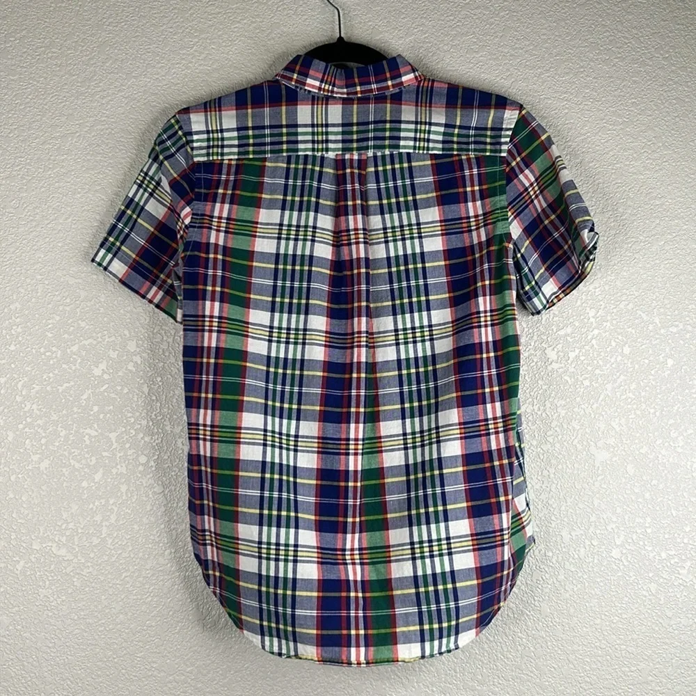 Ralph Lauren Boys Plaid Classic Short Sleeve Button Down Shirt Size Medium 10/12